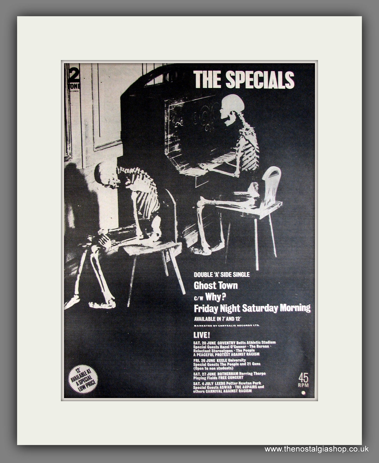 Specials (The) Ghost Town. Vintage Advert 1981 (ref AD14119)