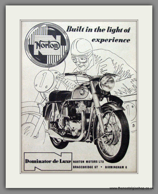 Norton Dominator De-Luxe. Original Advert 1955  (ref AD51981)