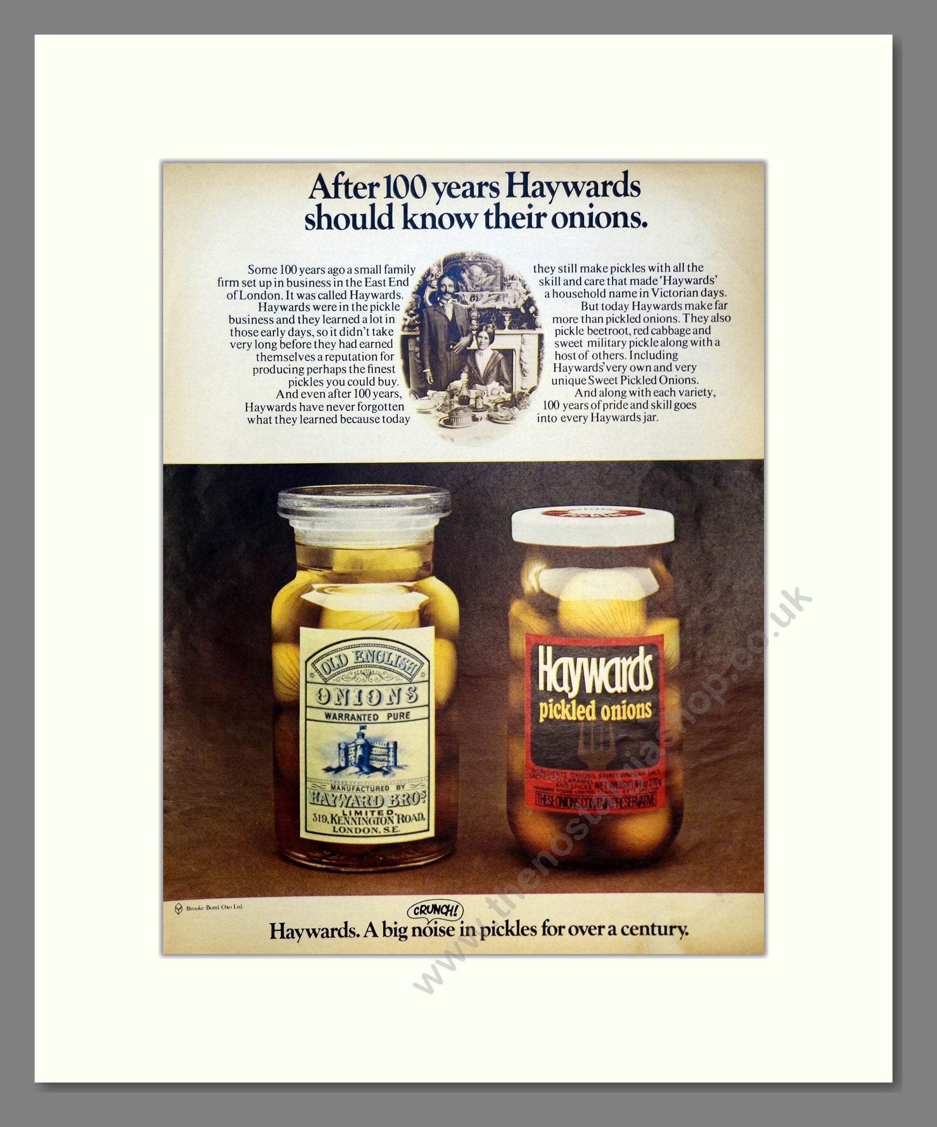 Haywards Pickled Onions. Vintage Advert 1972 (ref AD301446)