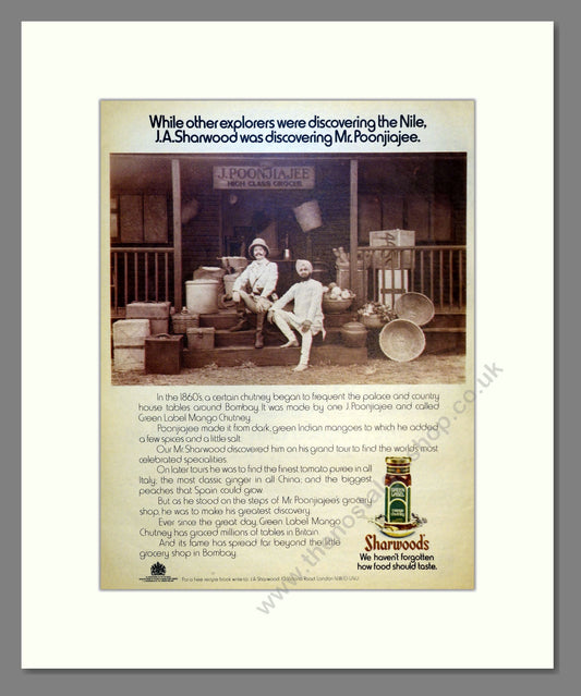 Sharwood's Chutney. Vintage Advert 1972 (ref AD301447)