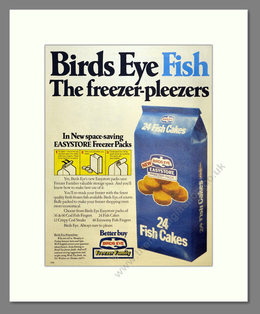 Birds Eye Frozen Fish Cakes. Vintage Advert 1977 (ref AD301449)