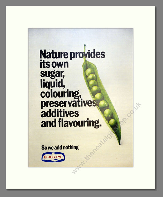 Birds Eye Frozen Peas. Vintage Advert 1973 (ref AD301450)