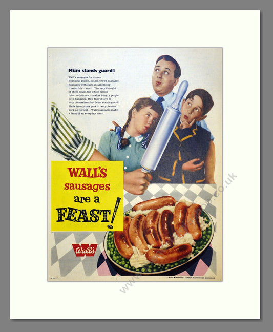 Wall's Sausages. Vintage Advert 1957 (ref AD301468)