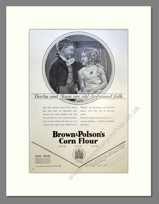 Brown and Polson's Corn Flour. Vintage Advert 1935 (ref AD301506)