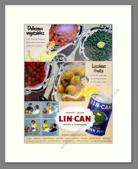 Lin-Can Vegetables. Vintage Advert 1953 (ref AD301513)