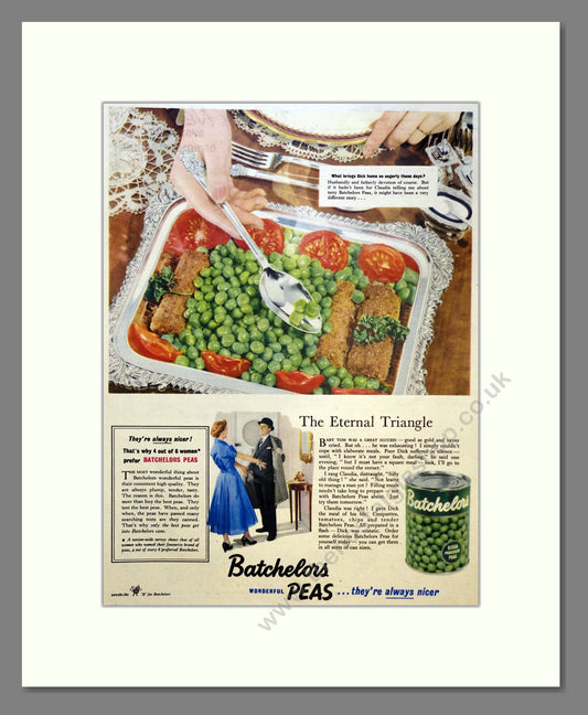 Batchelors Peas. Vintage Advert 1954 (ref AD301527)