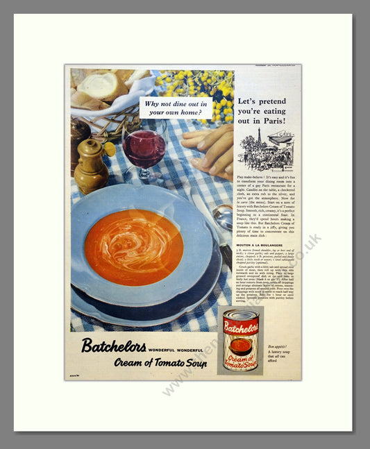 Batchelors Tomato Soup. Vintage Advert 1954 (ref AD301529)