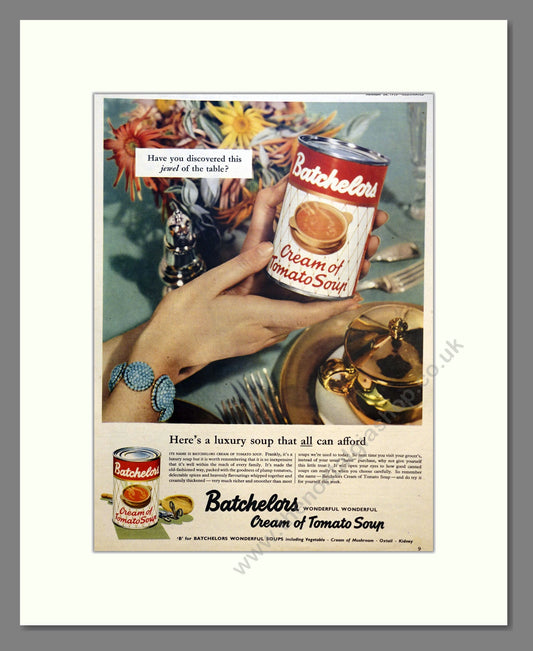 Batchelors Tomato Soup. Vintage Advert 1953 (ref AD301530)