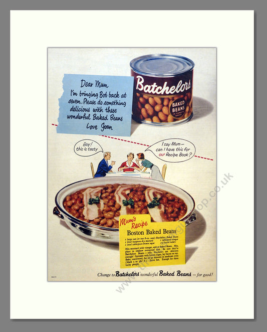 Batchelors Baked Beans. Vintage Advert 1954 (ref AD301533)
