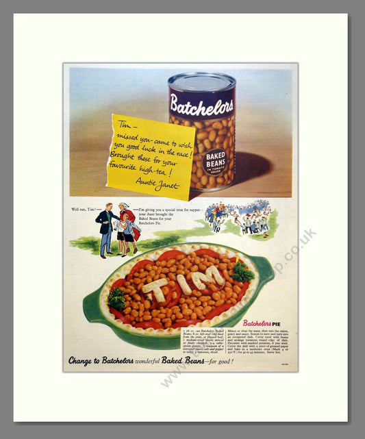 Batchelors Baked Beans. Vintage Advert 1955 (ref AD301535)