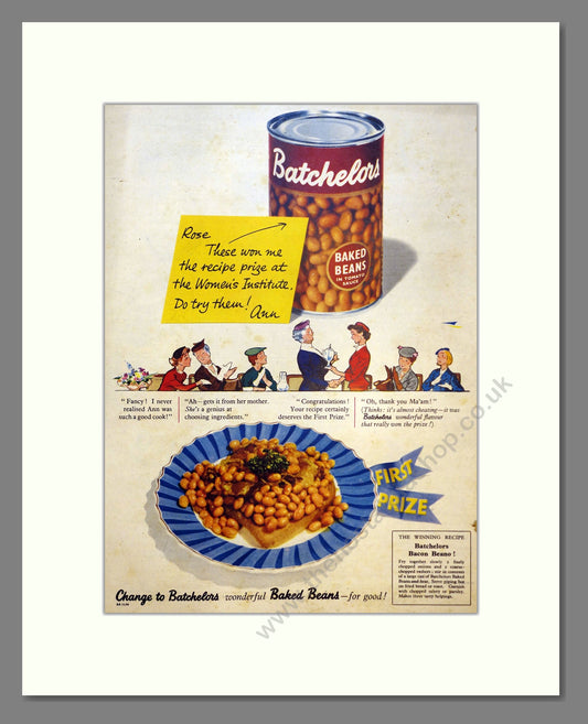 Batchelors Baked Beans. Vintage Advert 1954 (ref AD301536)