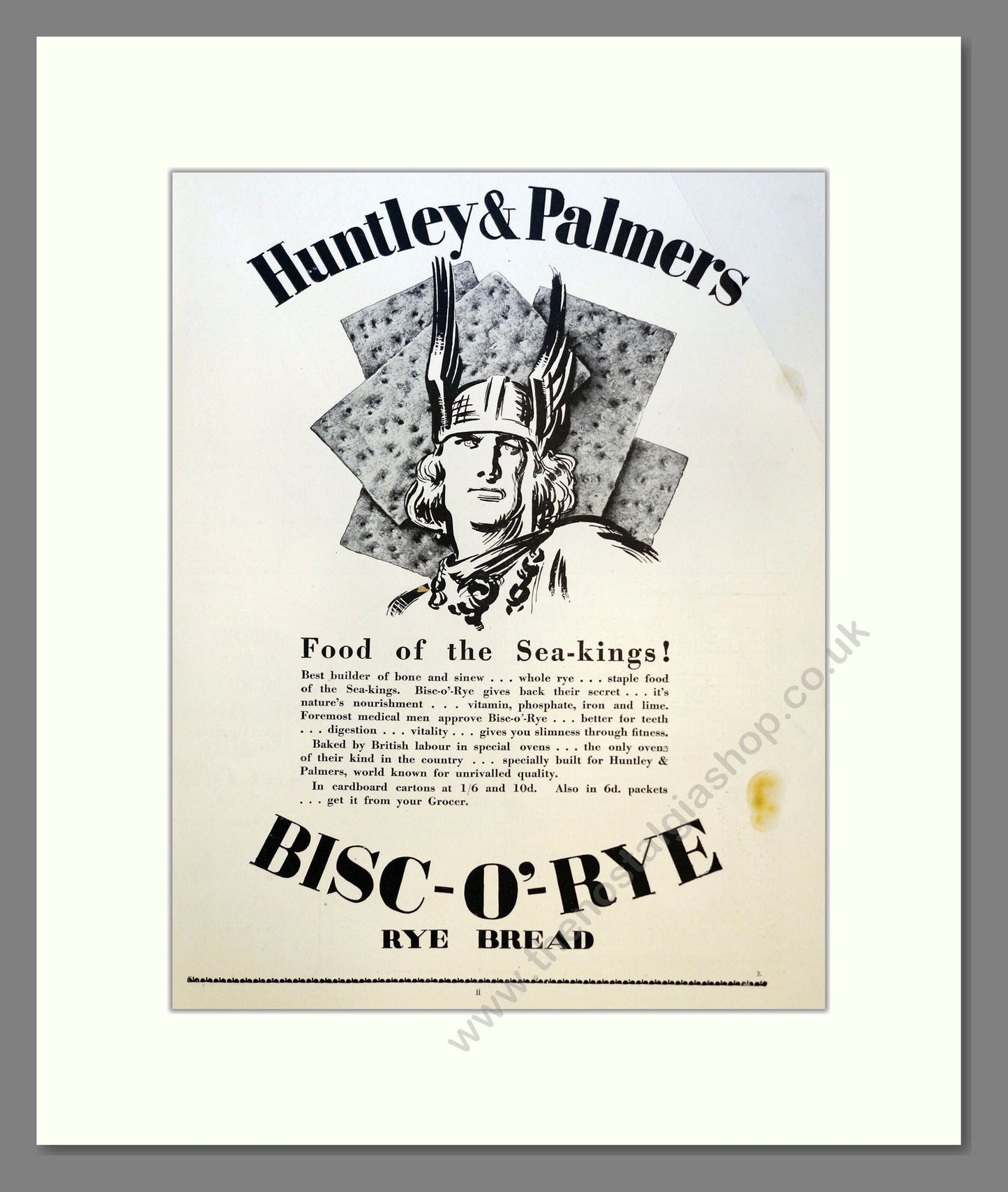 Huntley and Palmers. Vintage Advert 1927 (ref AD301566)