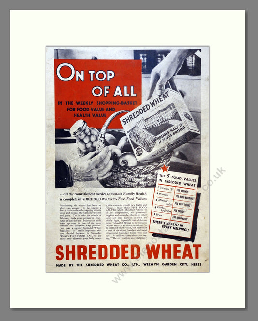 Shredded Wheat. Vintage Advert 1940 (ref AD301570)
