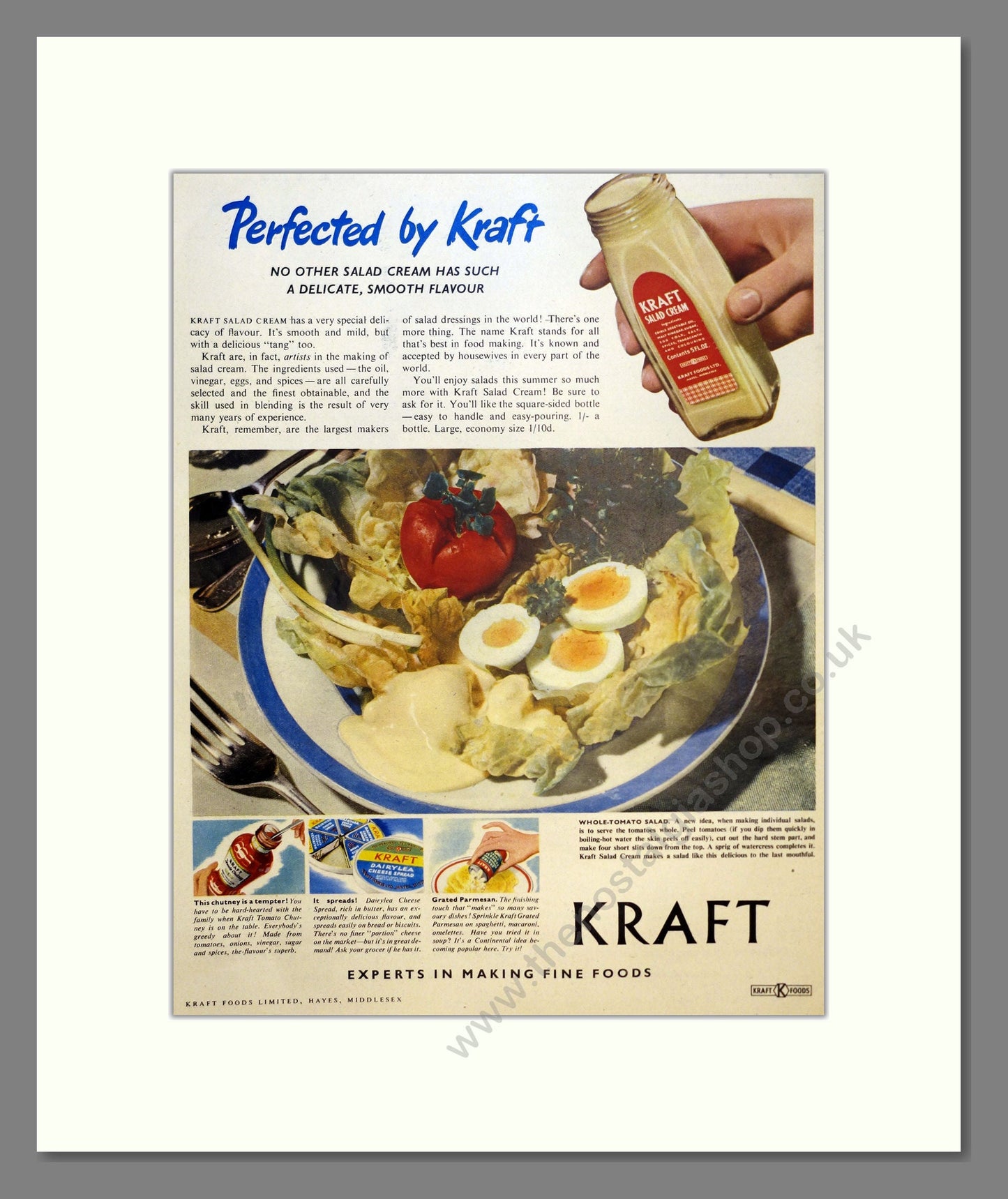 Kraft Salad Cream. Vintage Advert 1953 (ref AD301592)