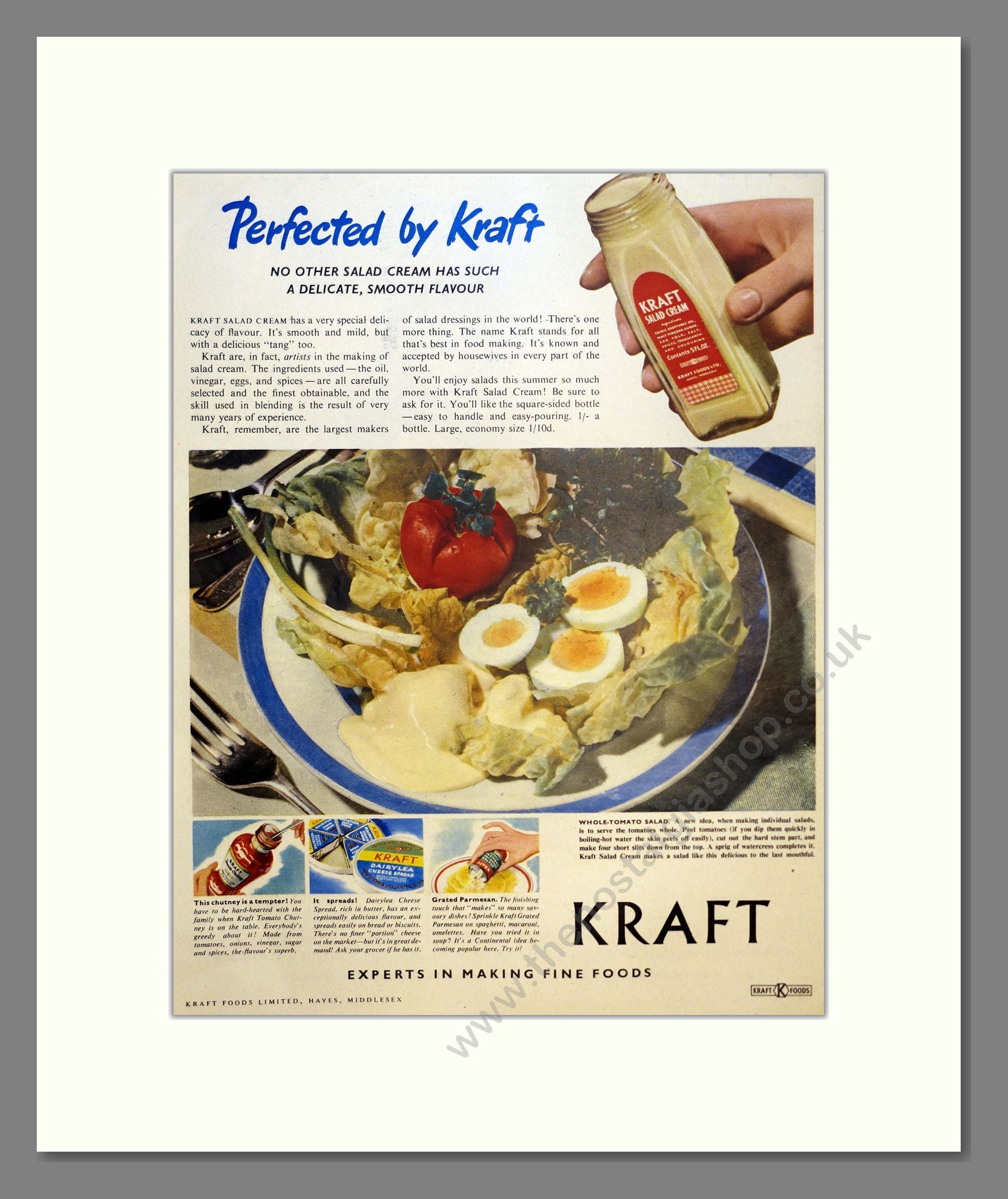 Kraft Salad Cream. Vintage Advert 1953 (ref AD301592)