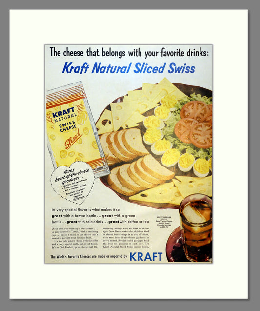 Kraft Swiss Cheese. Vintage Advert 1956 (ref AD301597)