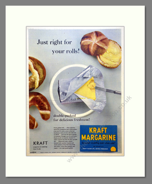 Kraft Margarine. Vintage Advert 1955 (ref AD301603)
