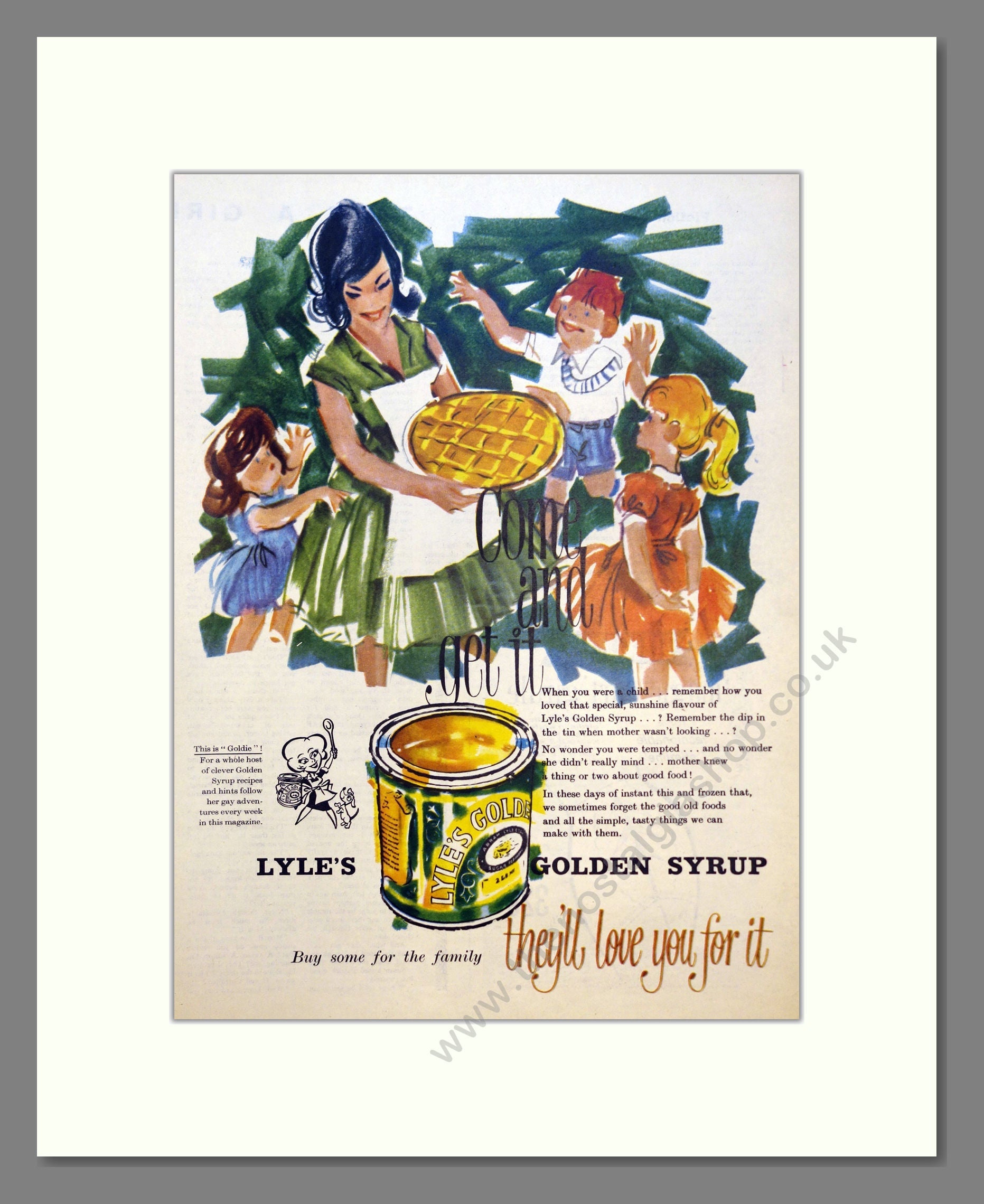 Lyle's Golden Syrup. Vintage Advert 1961 (ref AD301610)