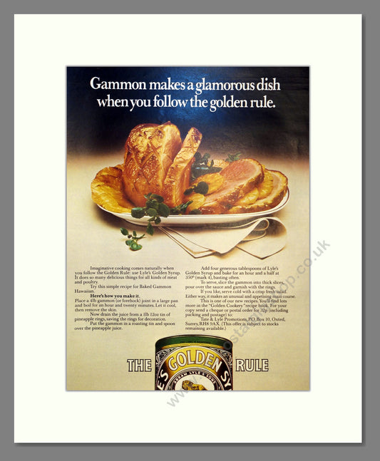 Lyle's Golden Syrup. Vintage Advert 1977 (ref AD301611)