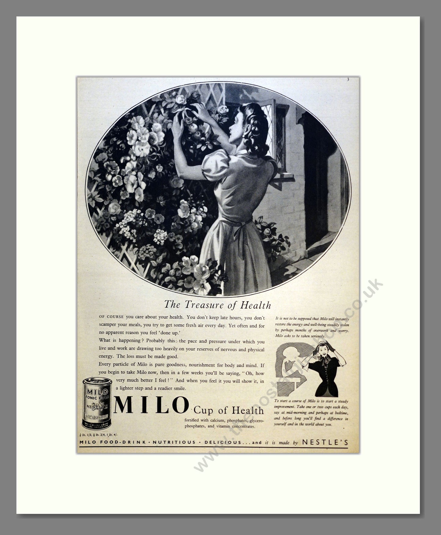 Milo Cup of Health . Vintage Advert 1950 (ref AD301641)
