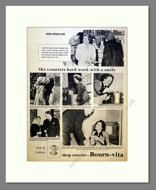 Cadbury's Bourn-Vita. Vintage Advert 1952 (ref AD301648)