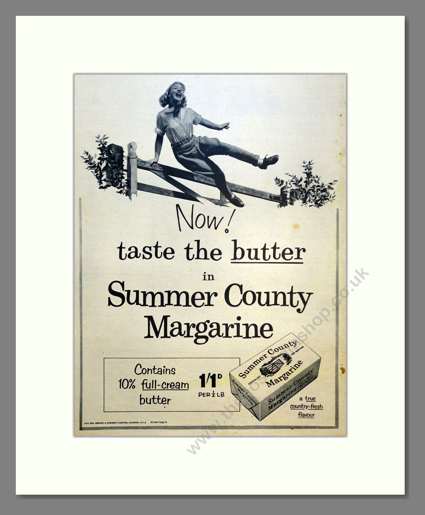 Summer County Margarine. Vintage Advert 1955 (ref AD301652)