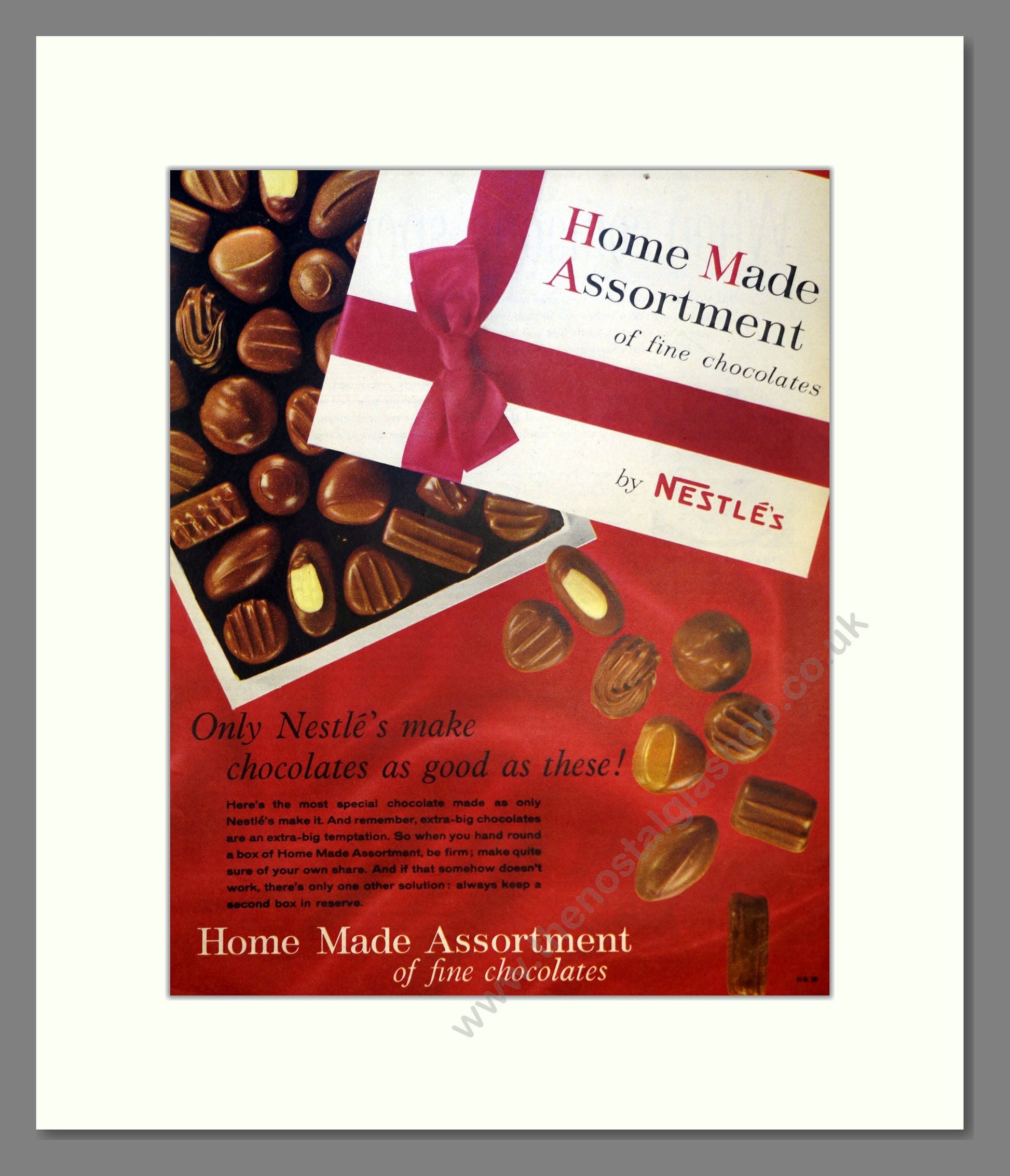 Nestle's Chocolates. Vintage Advert 1960 (ref AD301664)
