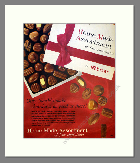 Nestle's Chocolates. Vintage Advert 1960 (ref AD301664)