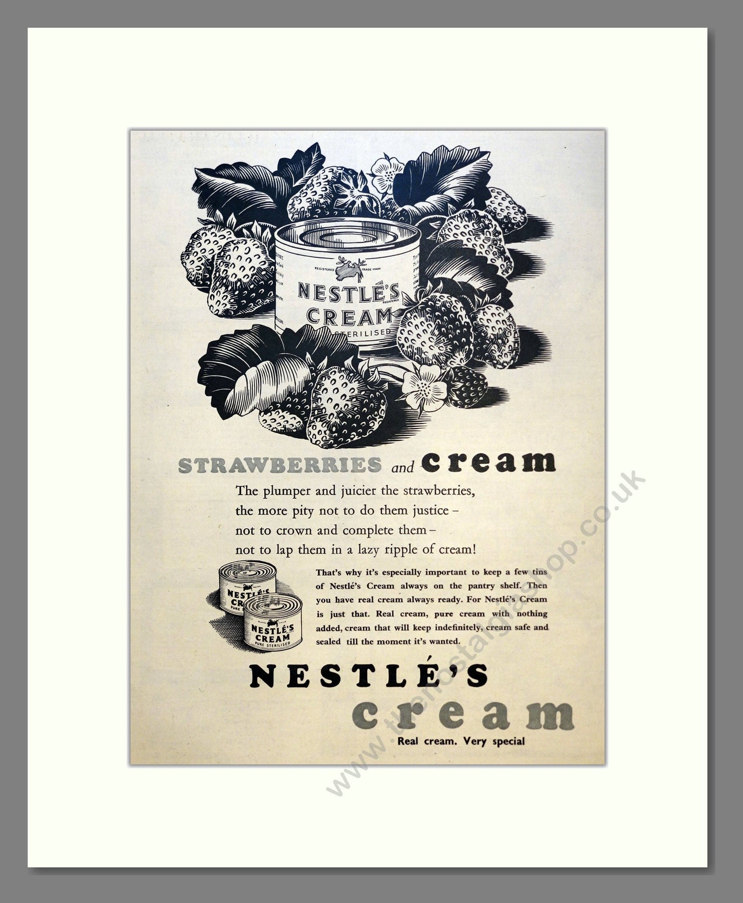Nestle's Cream. Vintage Advert 1955 (ref AD301672)