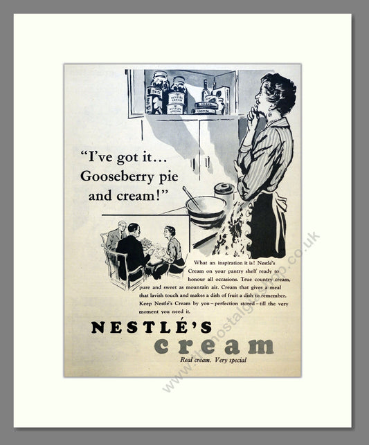 Nestle's Cream. Vintage Advert 1955 (ref AD301673)