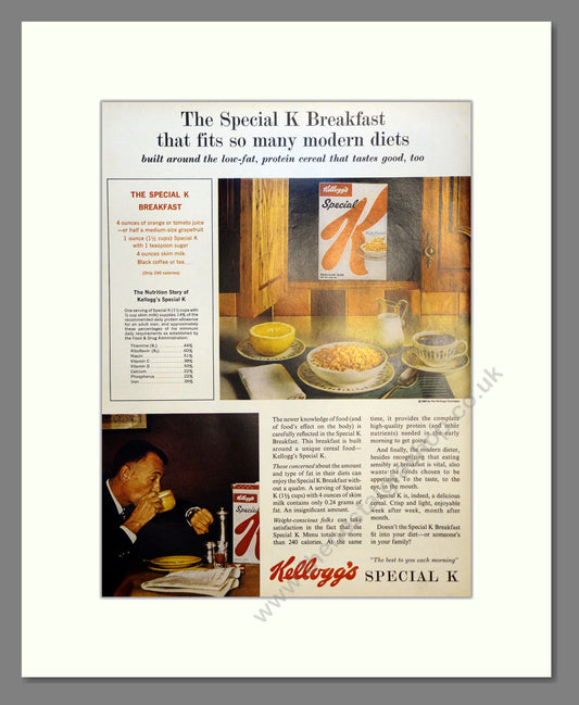 Kellogg's Special K. Vintage Advert 1963 (ref AD301692)
