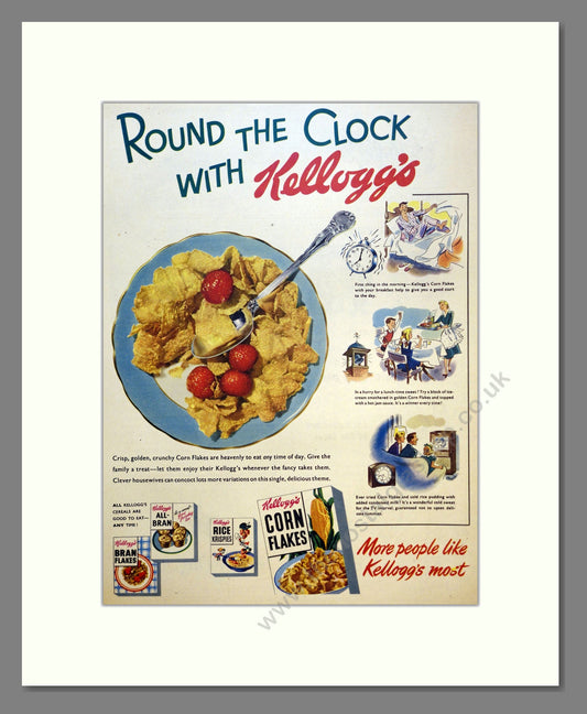 Kellogg's Breakfast Cereals. Vintage Advert 1954 (ref AD301695)