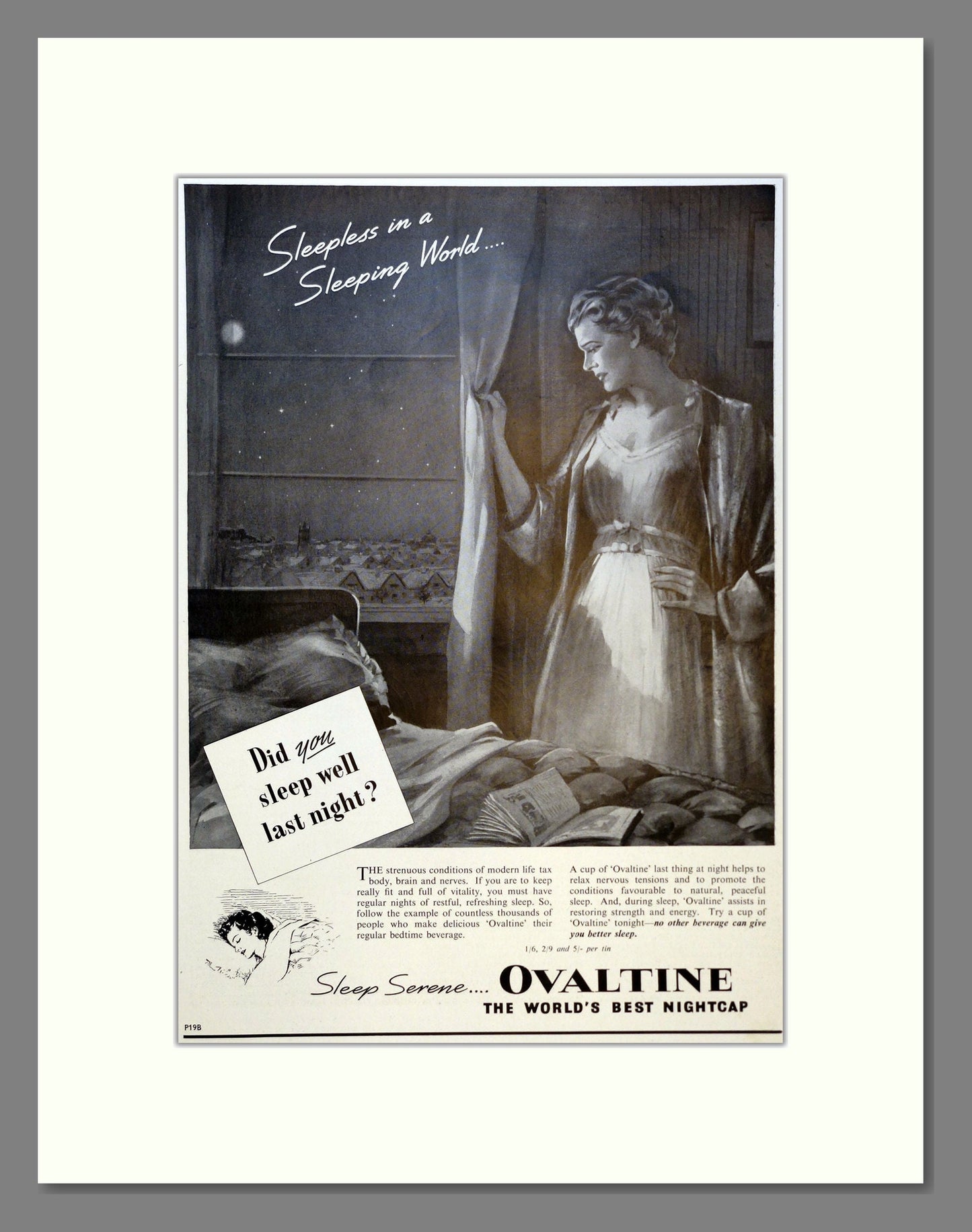 Ovaltine. Vintage Advert 1958 (ref AD301701)