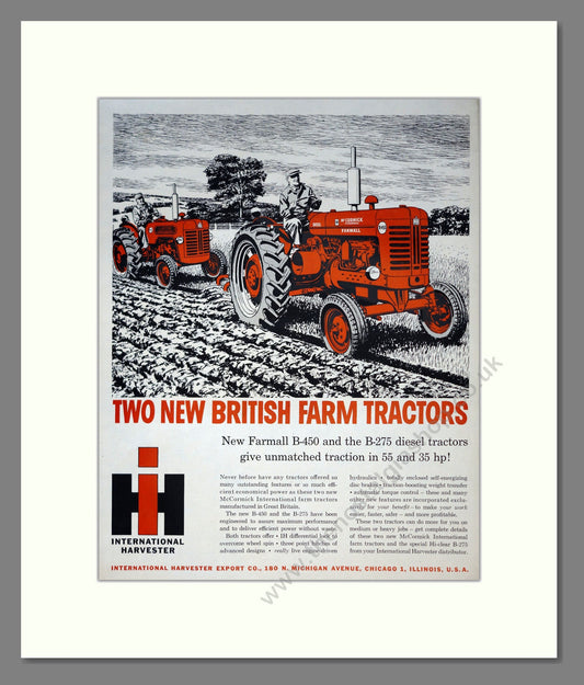 International Harvester Farmall B-450 / B-275. Vintage Advert (ref AD301758)