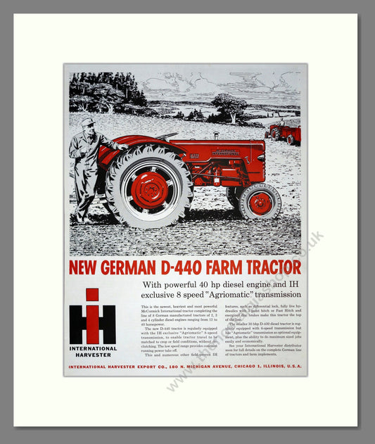 International Harvester German D-440. Vintage Advert (ref AD301759)