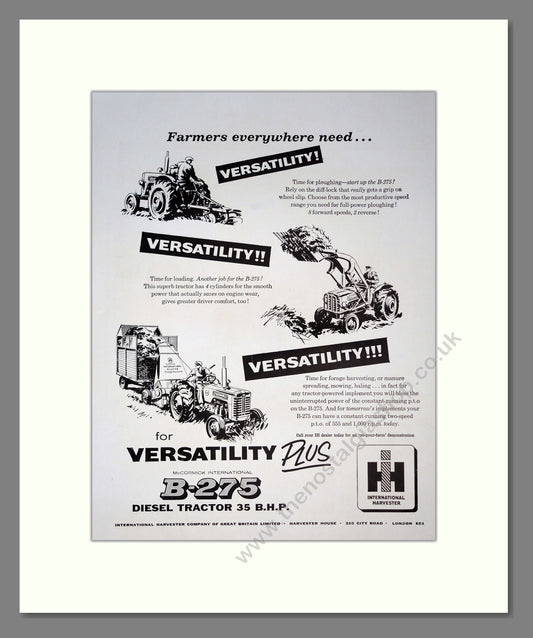 International Harvester B-275. Vintage Advert (ref AD301765)