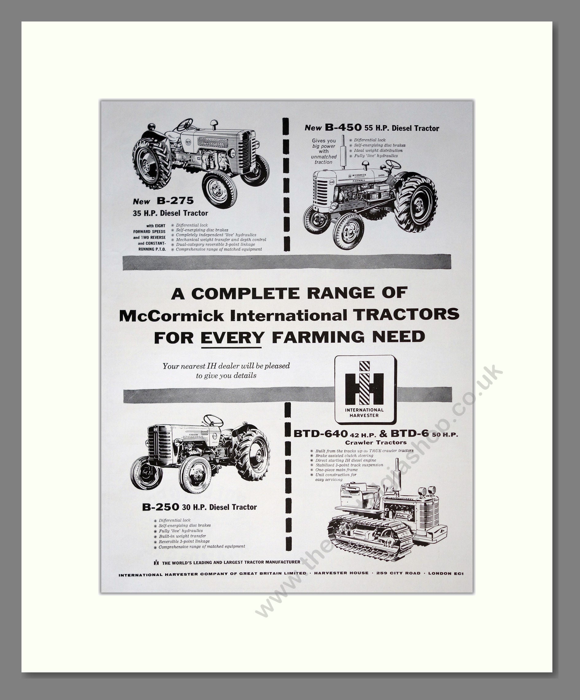 International Harvester. Vintage Advert (ref AD301768)