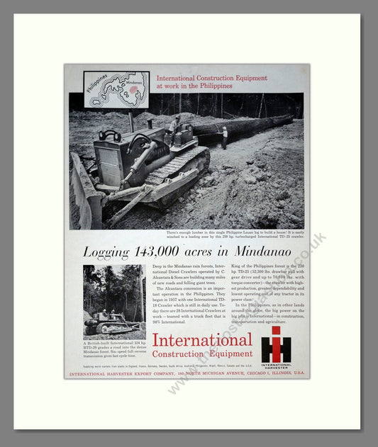 International Harvester Construction Equipment. Vintage Advert (ref AD301771)