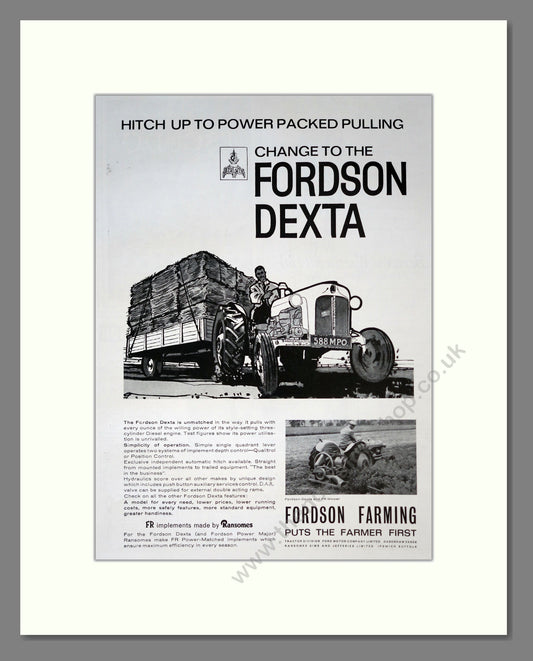 Fordson Dexta Tractor. Vintage Advert (ref AD301785)