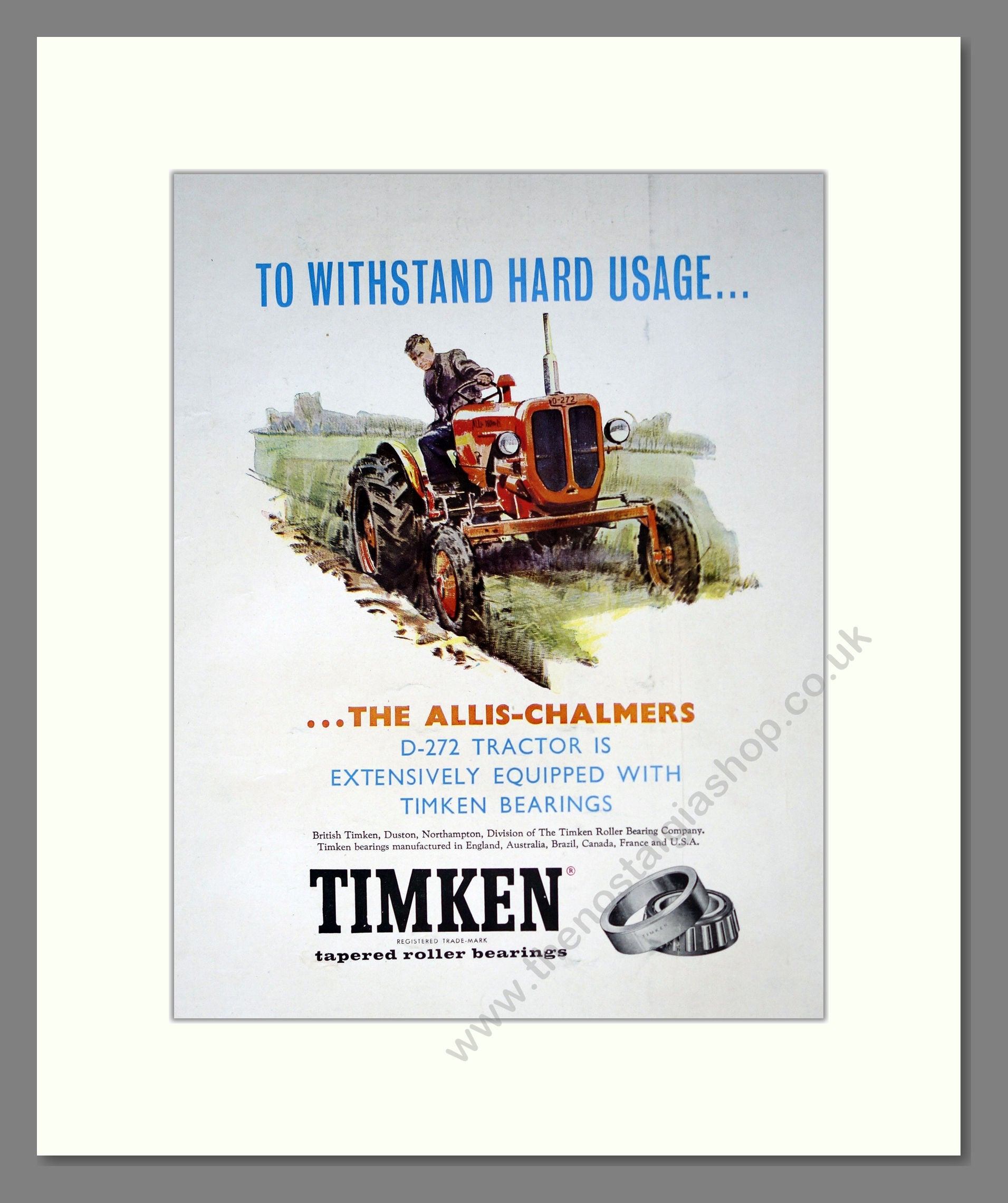 Timken Bearings. Vintage Advert (ref AD301806) – The Nostalgia Shop