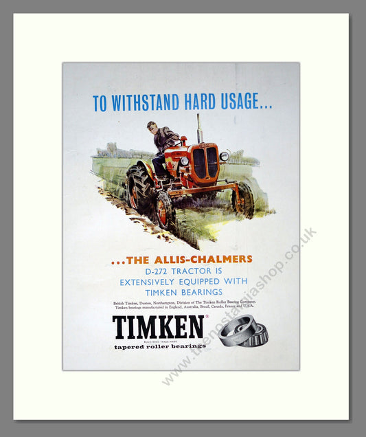 Timken Bearings. Vintage Advert (ref AD301806)