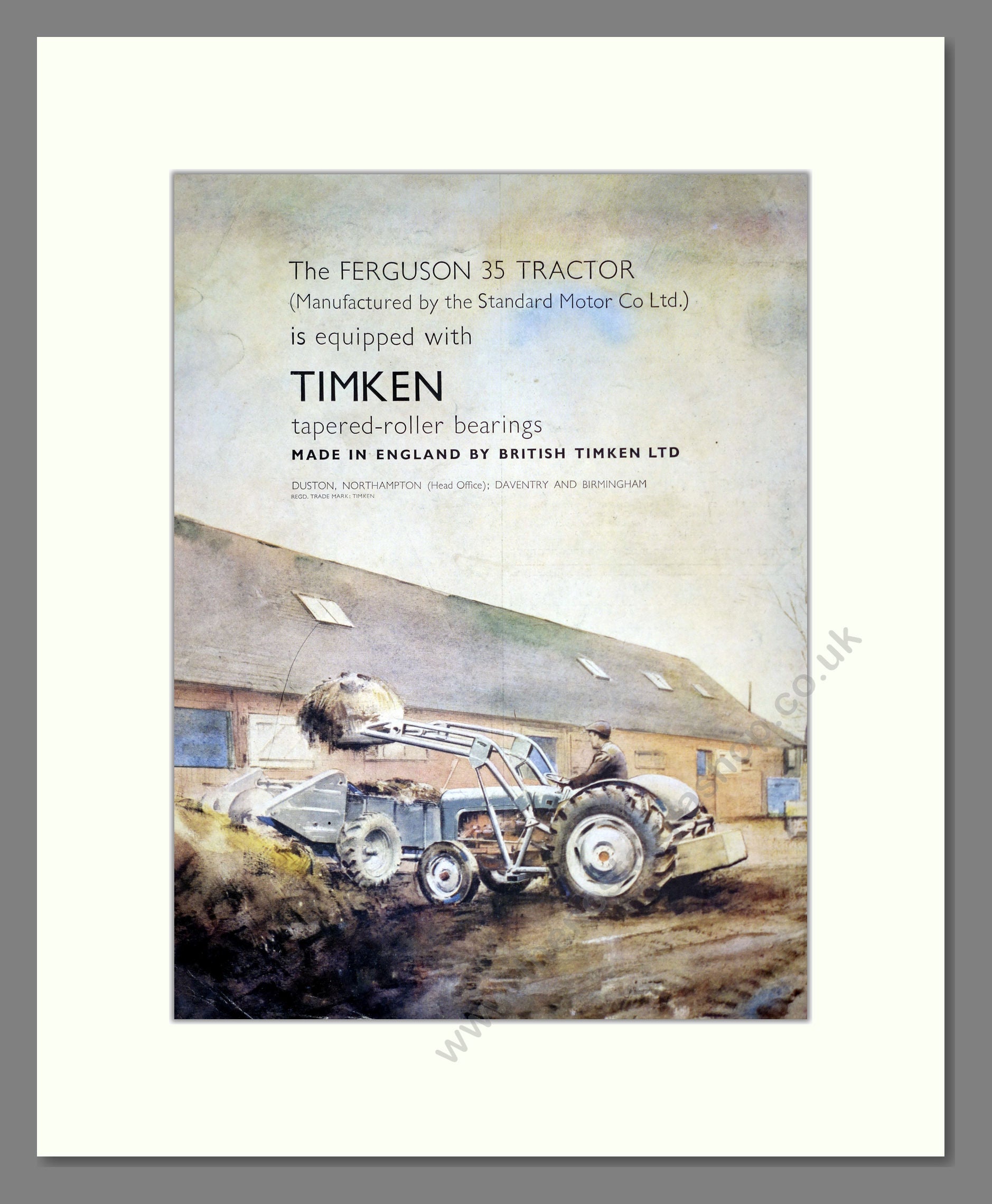 Timken Bearings / Ferguson. Vintage Advert (ref AD301812)
