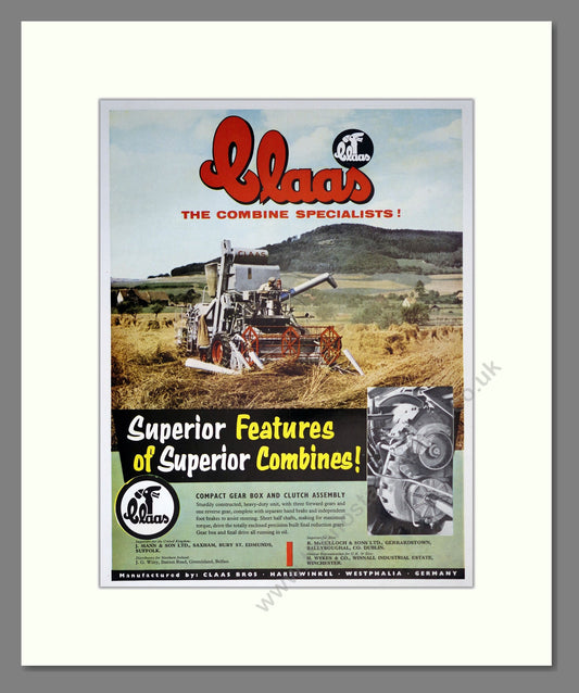 Claas Combines. Vintage Advert (ref AD301814)