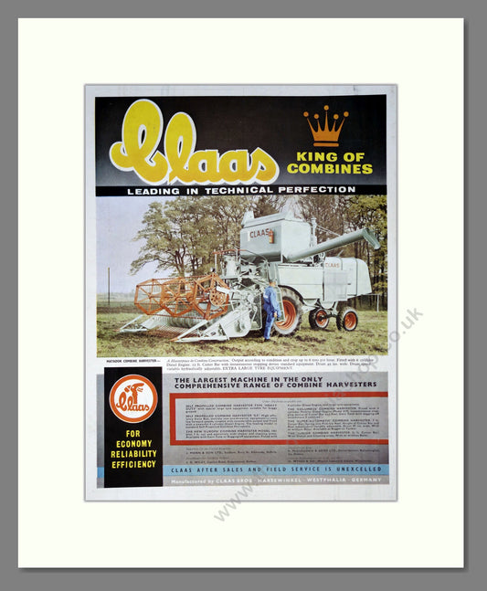 Claas Combines. Vintage Advert (ref AD301816)