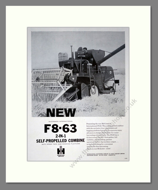 International Harvester Combine F8-63. Vintage Advert (ref AD301824)