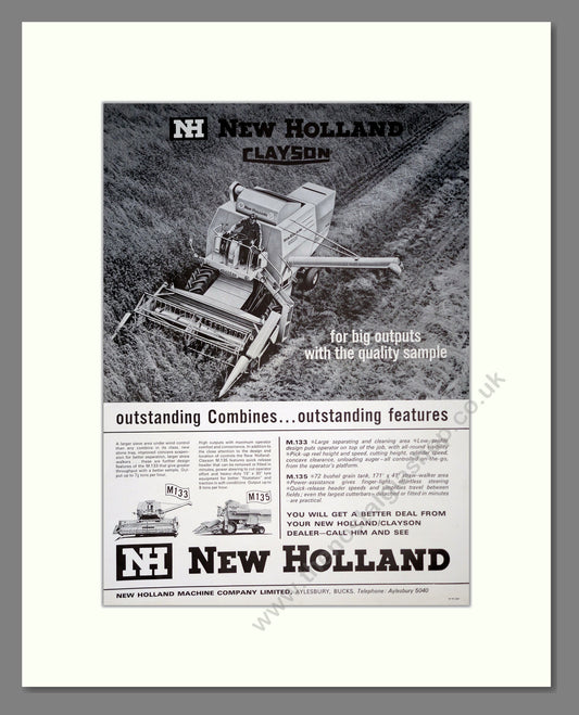 New Holland Clayson Combines. Vintage Advert (ref AD301825)