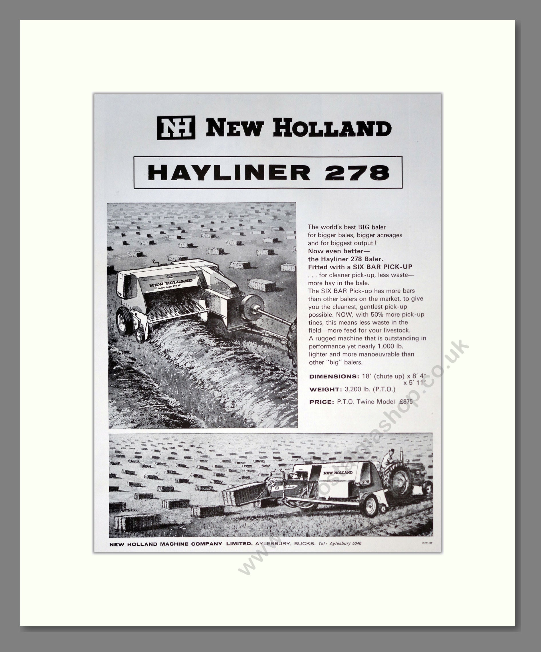New Holland Hayliner. Vintage Advert (ref AD301827)