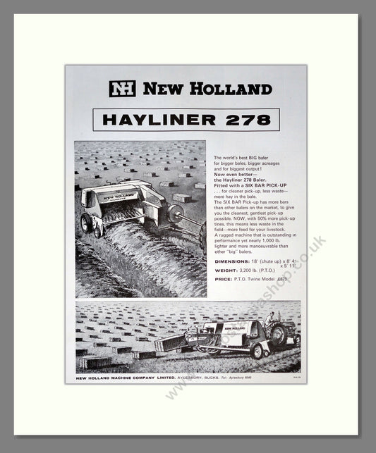 New Holland Hayliner. Vintage Advert (ref AD301827)