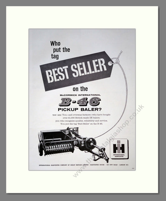 International Harvester Baler B-46. Vintage Advert (ref AD301835)