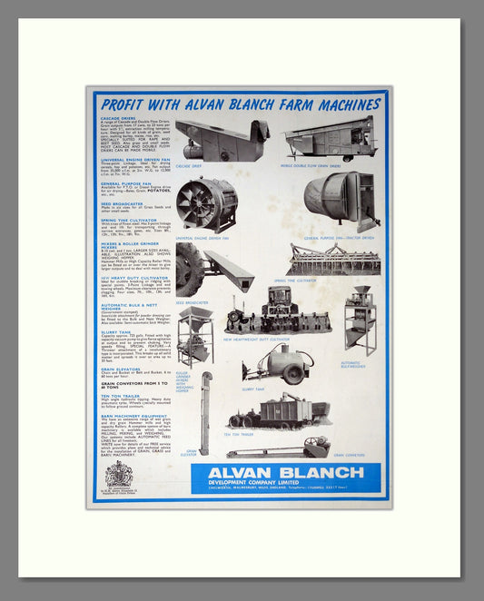 Alvan Blanch Farm Machines. Vintage Advert (ref AD301842)